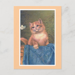 Postal "Ginger Kitten y Butterfly"