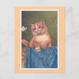 Postal "Ginger Kitten y Butterfly"