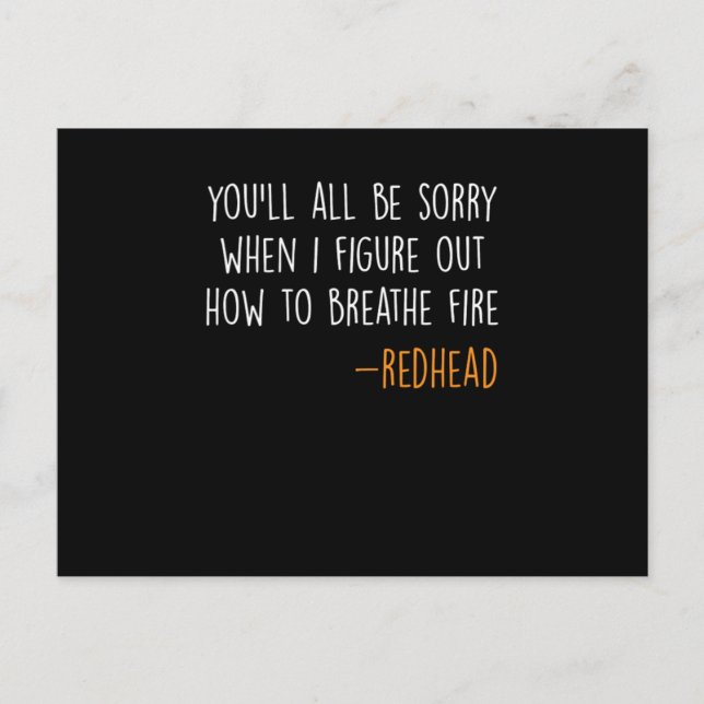 Postal Ginger Red Hair Redhead Redheads Ftemes Gift (Anverso)