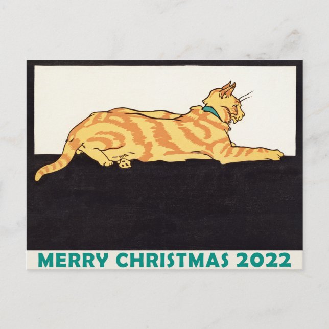 Postal Ginger Strin Cat Xmas Tiger Year (Anverso)