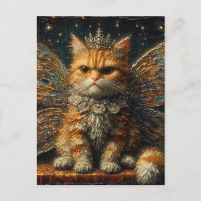 Postal Ginger Tabby Fairy Cat (Anverso)