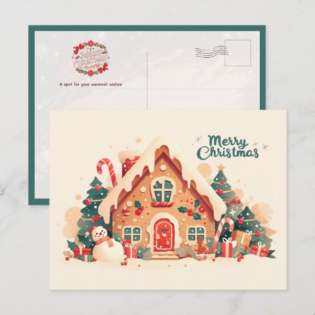 Postal Gingerbread Christmas House (Anverso / Reverso)