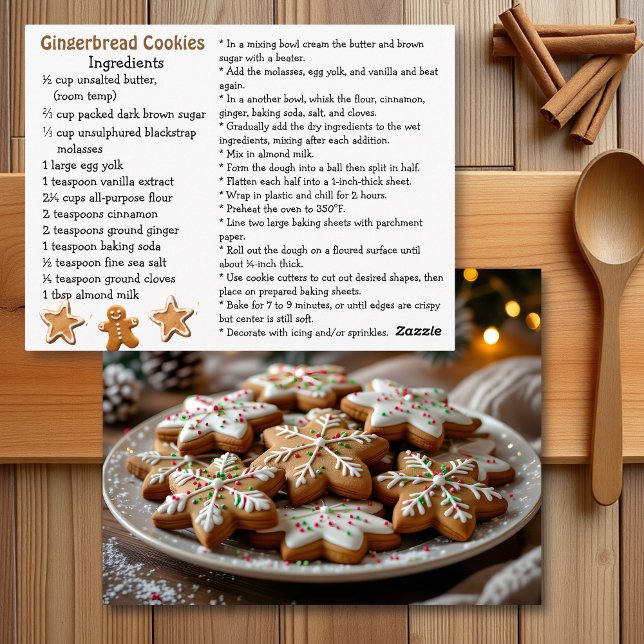 Postal Gingerbread Cookies Recipe Card (Subido por el creador)