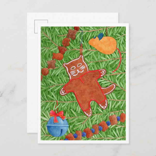 postal GINGERBREAD KITTY (Anverso / Reverso)