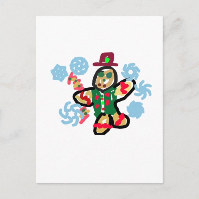 Postal Gingerbread man dance (Anverso)
