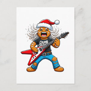 Postal Gingerbread Rock Guitar Navidad 2026 Fiesta  