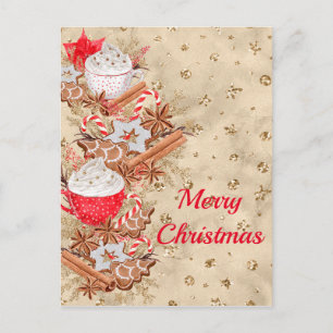 Postal Gingerbread Santa Cookies Feliz Navidad