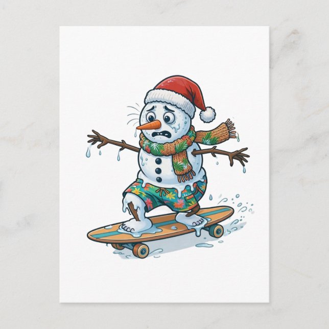Postal Gingerbread Skateboarder Navidad 2026 Fiesta  (Anverso)