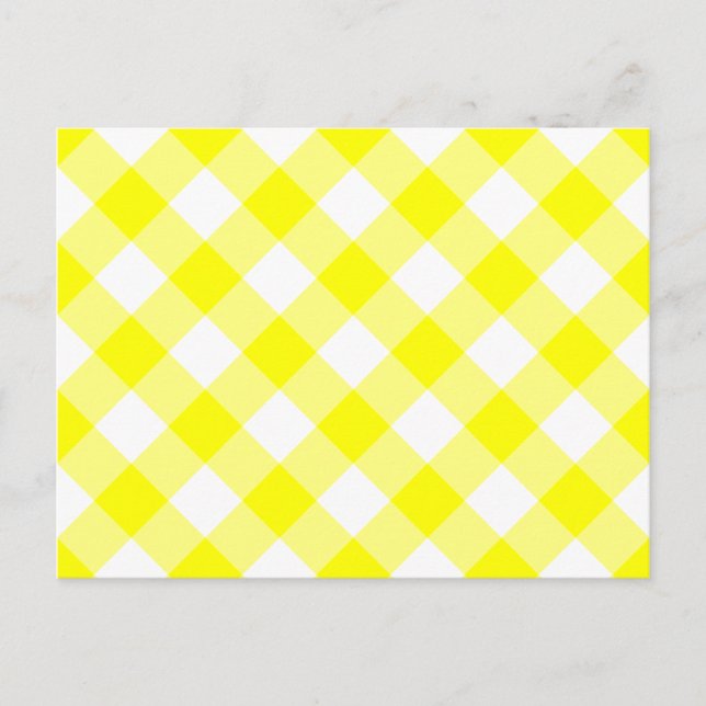 Postal Gingham amarillo y blanco (Anverso)
