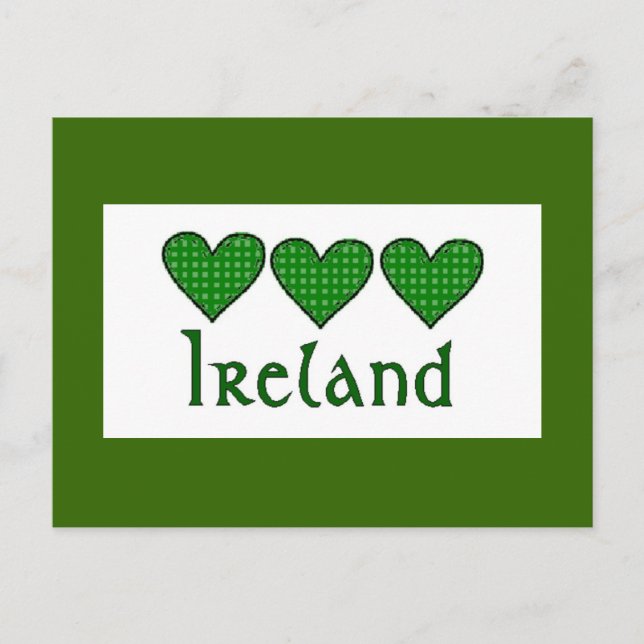 Postal Gingham Hearts Ireland (Anverso)