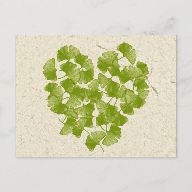 Postal Ginkgo Leaf Heart (Anverso)