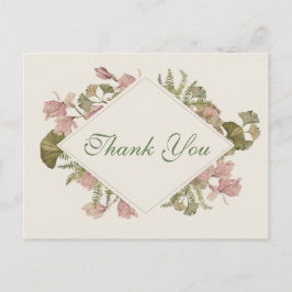 Postal Ginkgo Watercolor Floral Boda Gracias