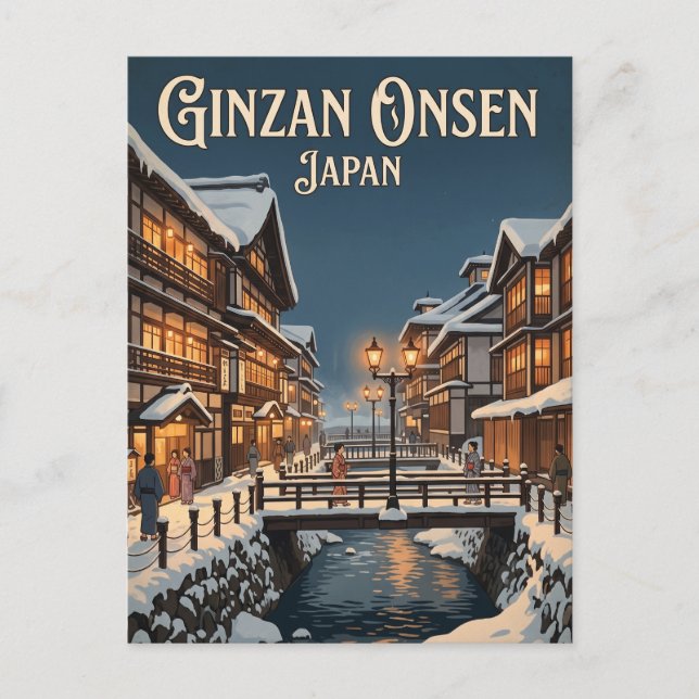 Postal Ginzan Onsen Japón (Anverso)