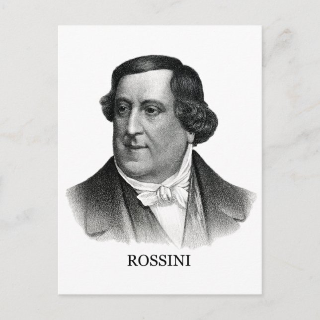 Postal Gioachino Rossini, negro (Anverso)