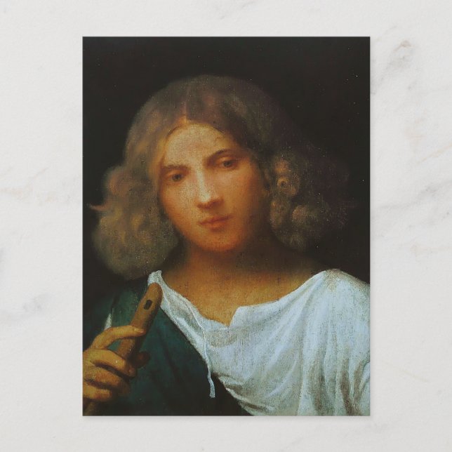 Postal Giorgione-Boy con flauta (Anverso)