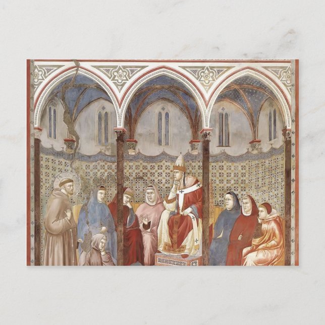 Postal Giotto: San Francisco sermonea al Papa (Anverso)