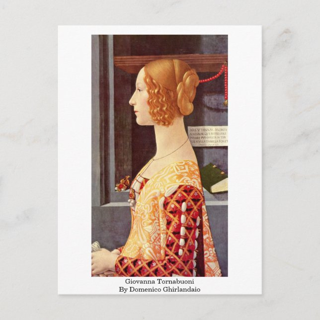 Postal Giovanna Tornabuoni Por Domenico Ghirlandaio (Anverso)