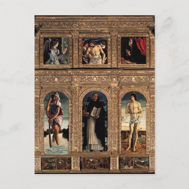 Postal Giovanni Bellini-Polyptych de San Vincenzo Ferreri (Anverso)