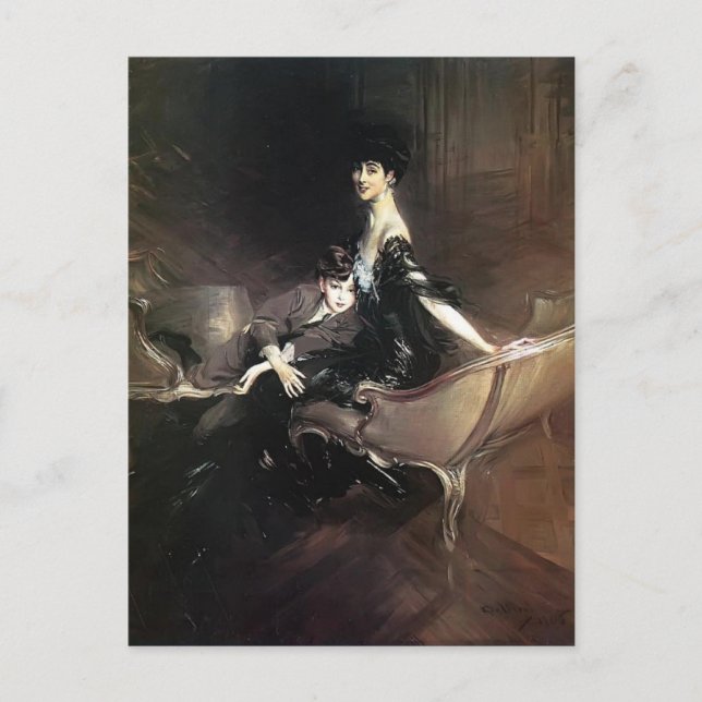 Postal Giovanni Boldini - Consuelo, duquesa de Marlboroug (Anverso)