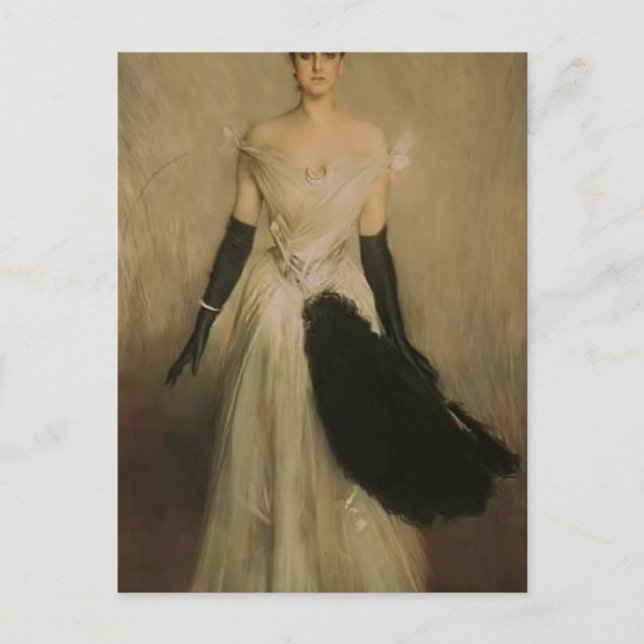 Postal Giovanni Boldini - Retrato de una dama (Anverso)