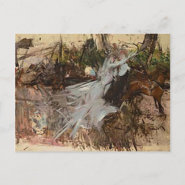 Postal Giovanni Boldini - Un sueño nocturno de verano (Anverso)