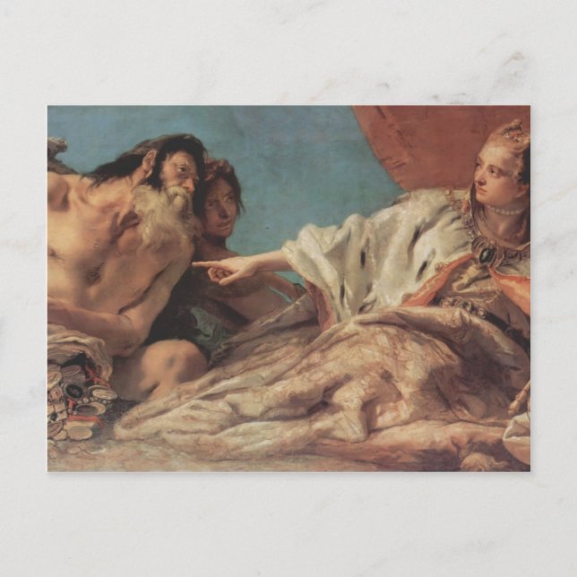 Postal Giovanni Tiepolo - Neptuno ofrece regalos a Veneci (Anverso)