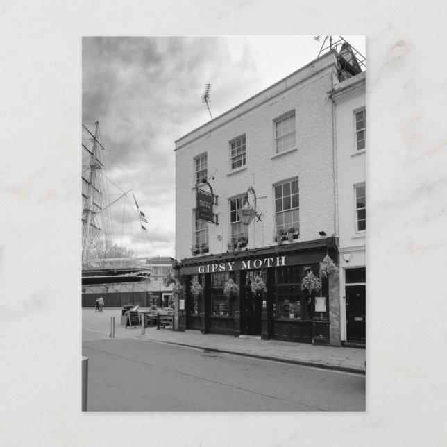 Postal Gipsy Moth Postcard, Greenwich London UK (Anverso)