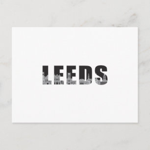 Postal Gira divertida por Leeds City Cityscape Skyline Tr