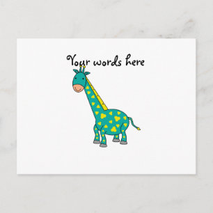 Postal Girafa amarilla y verde