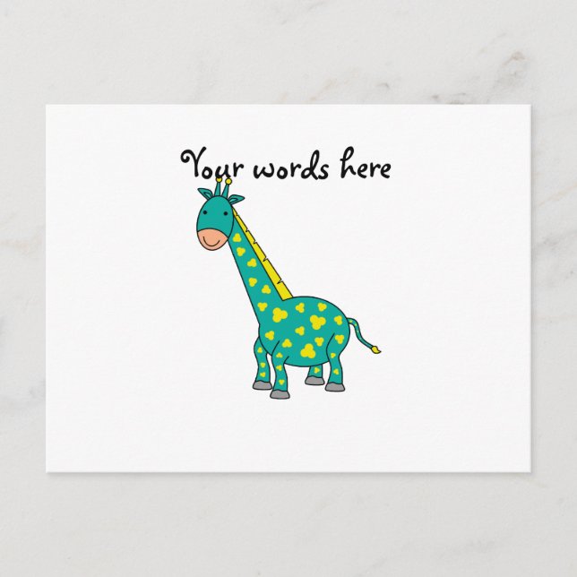 Postal Girafa amarilla y verde (Anverso)