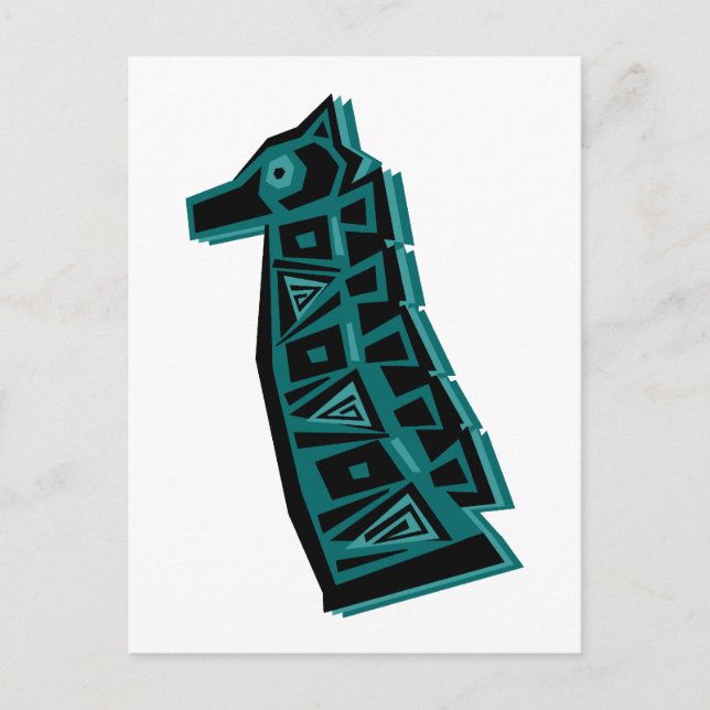 Postal Girafa verde (Anverso)