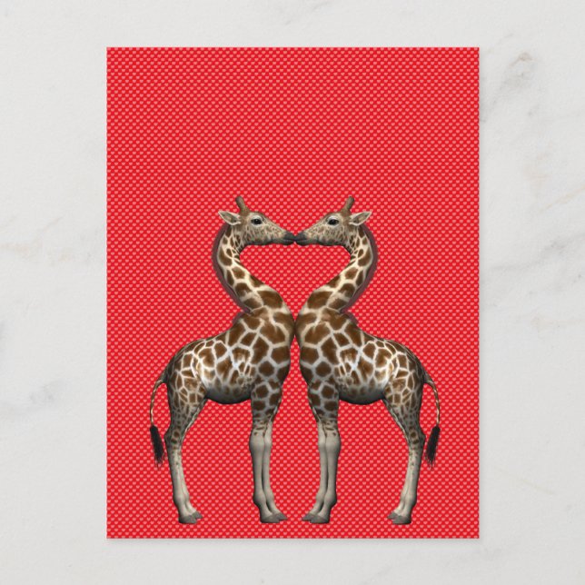 Postal Girafas enamoradas (Anverso)