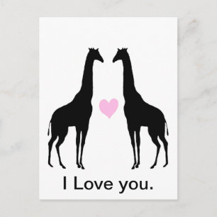 Postal Girafas enamoradas