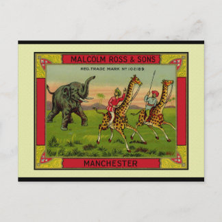 Postal Girafas y elefantes