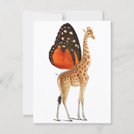 Postal Giraffe alada de mariposa