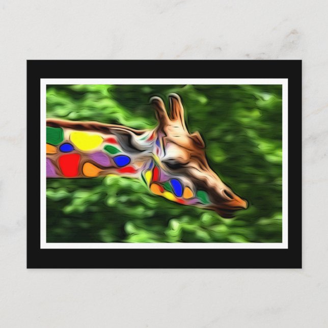 Postal Giraffe arcoiris (Anverso)