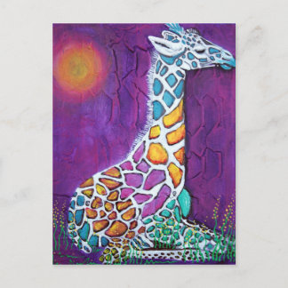 Postal Giraffe arcoiris