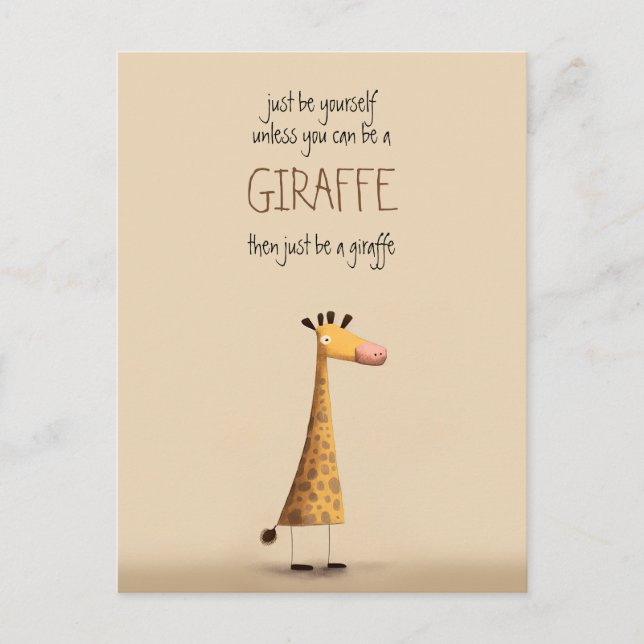 Postal Giraffe - Be yourself (Anverso)