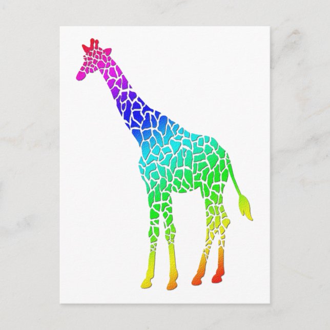 Postal Giraffe colorida (Anverso)
