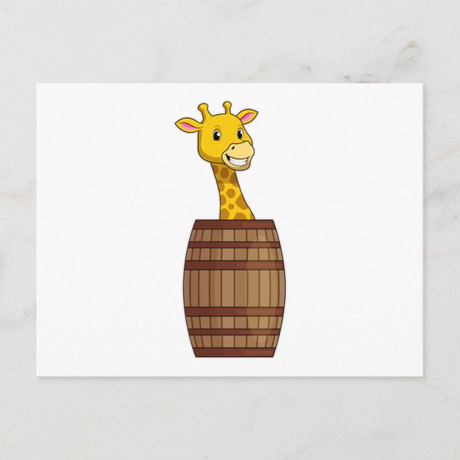 Postal Giraffe con barril (Anverso)