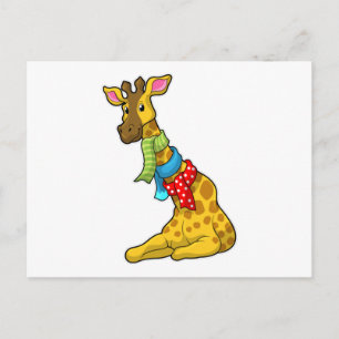 Postal Giraffe con bufanda