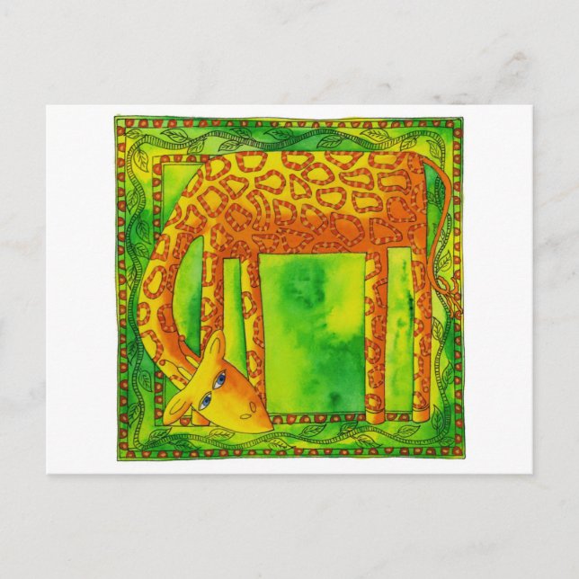 Postal Giraffe con estampado (Anverso)