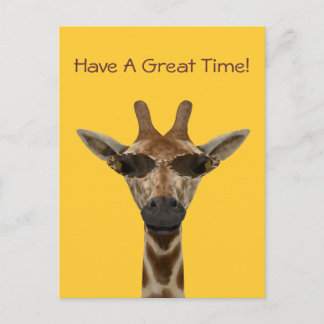 Postal Giraffe Con Gafas De Sol
