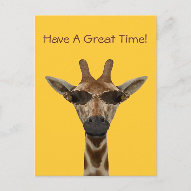 Postal Giraffe Con Gafas De Sol (Anverso)