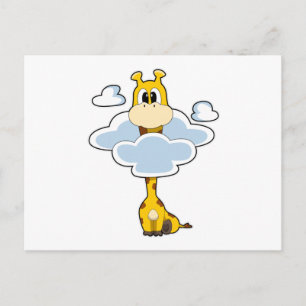 Postal Giraffe con nubes