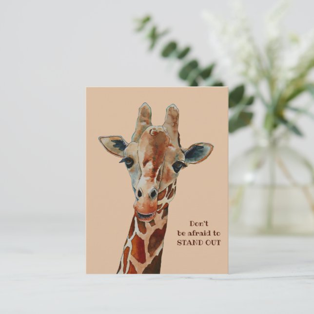 Postal Giraffe das Safari Tier Aquarell  (Anverso de pie)