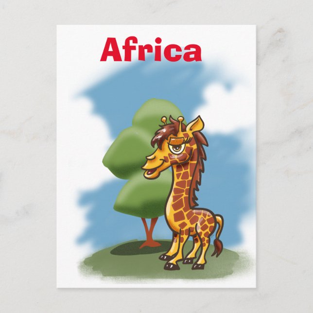 Postal Giraffe de África (Anverso)