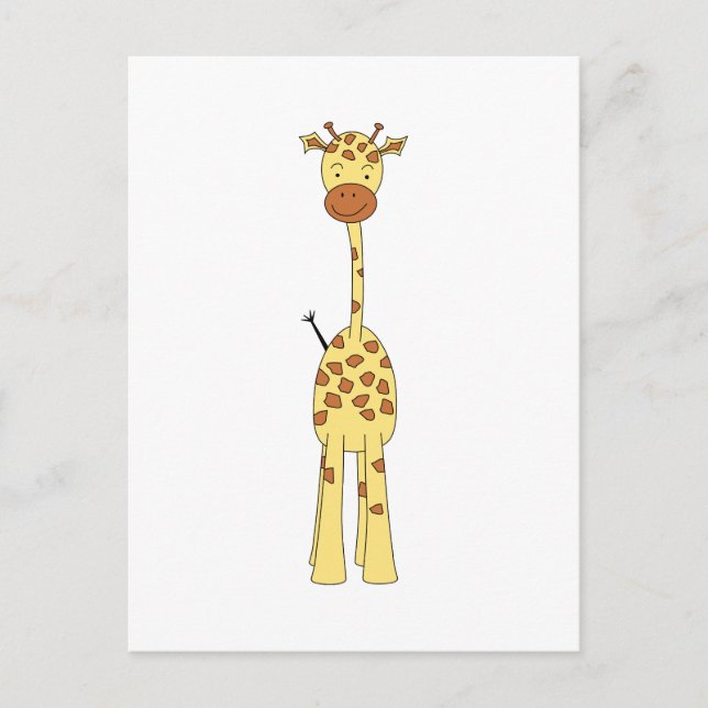 Postal Giraffe de Cute Alto. Personalizado Animal. (Anverso)