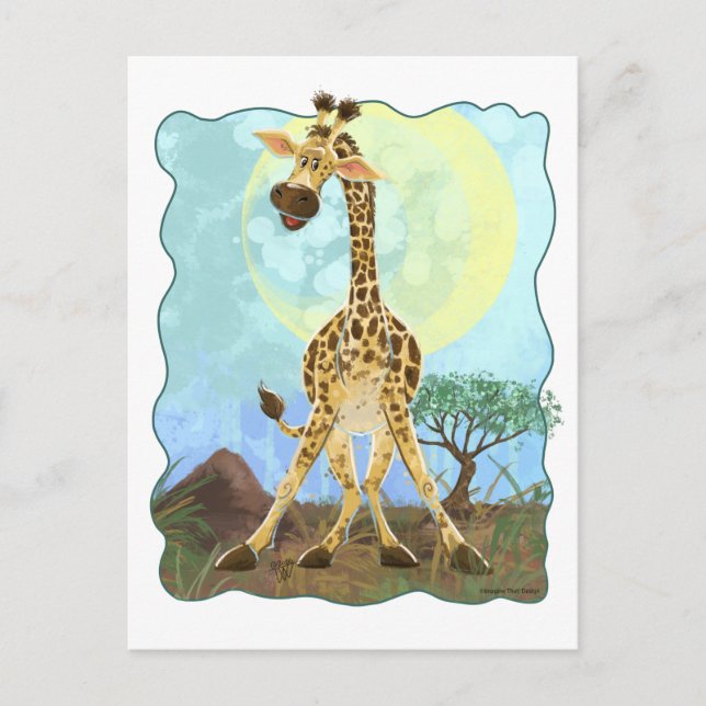 Postal Giraffe del desfile de animales (Anverso)