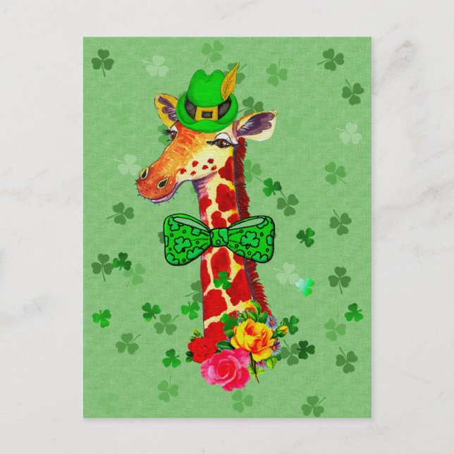 Postal Giraffe del Día de San Patricio (Anverso)